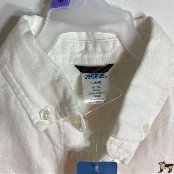 Gymboree White Button Down Dog Embroidered NWT Small - Picture 4 of 6